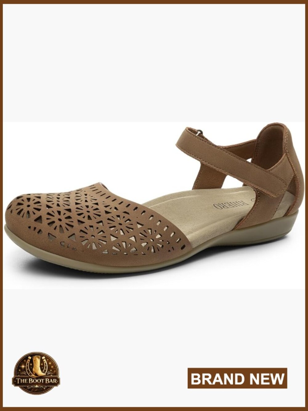 Women's Closed Toe Flat Sandals with Arch Support & Adjustable Strap